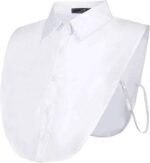 Fake Collar Detachable Blouse Dickey Collar Half Shirts False for Women girl Favors（5 buttons, extended ） - Image 2