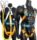 Fall Protection Full-Body Safety Harness, Vented & Padded Shoulder, Legs & Back - Image 2