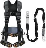 Fall Protection Safety Harnesses Full Body Roofing Construction Harness 5 Point Adjustment Harness Padded Black OSHA/ANSI COMPLIANT - Image 2