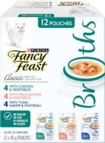 Fancy Feast Classic Broths Cat Food Complement, Collection Variety Pack 3 Flavours - 40 g Pouch (12 Pack) - Image 2