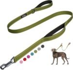 Fida 4 FT Heavy Duty Dog Leash with 2 Comfortable Padded Handles, Traffic Handle & Advanced Easy Snap Hook, Reflective Walking Lead for Large, Medium & Small Breed Dogs, Green - Image 2