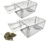 Fish Scale Humane Mouse Trap, 2 PCS Rat Cage Trap Suitable for Capturing Mice or Hamsters Alive, Friendly Small Animal Humane Live Cage Rat - 11.2'' X 5.5'' X 5'' - Image 2