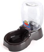 Flexzion Automatic Gravity Pet Waterer for Cat & Dog - Non-Skid & Easy-Clean Auto Replenish Water Dispenser Drinking Bowl (1/4 Gallon/ 900ml), Black - Image 2