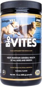 Flora Health BiologicVET BioVITES Complete Multi-Nutrient Supplement - Vitamins, Minerals & Enzymes, Fibre, Lignans, Prebioitc, Antioxidant for Dogs and Cats, 400 g Powder VHP NN.L0D2 - Image 2