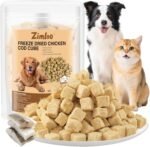 Freeze Dried Chicken Cod Pet Treats, High Protein Pet Food for Dogs Cats, Healthy Limited Ingredient Chicken Cod Fish Cube - Image 2