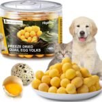 Freeze Dried Quail Egg Yolk Treats for Cats Dogs Increase Appetite, All Natural Freeze-Dried Limited Ingredient Pet Snacks, Healthy Training Treats Cookies for Dogs Puppy 80g (S, Quail) - Image 2