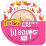 Friskies Lil' Soups Cat Food Complement, Sockeye Salmon in a Velvety Chicken Broth - 34 g Cup (8 Pack) - Image 2