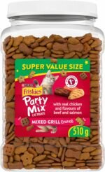 Friskies Party Mix Cat Treats, Mixed Grill Crunch with Real Chicken - 510 g Cannister (3 Pack) - Image 2