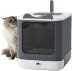 Fully Enclosed Cat Litter Box, Upgraded Covered Kitty Litter Boxes with Lid and Top Entry, Anti-Splashing Easy to Clean, 3 Modes Cat can Use from Kitten to Adult(White&Grey) - Image 2