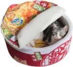 Funny Ramen Cat Bed Instant Noodle Shape Pet Sofa Winter Pet Sleeping Bag Pet Nest for Small Cats and Dogs - Image 2