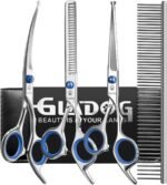 GLADOG Professional Dog Grooming Scissors Set, 5 in 1 Pet Grooming Scissors for Dogs with Safety Round Tips, Sharp and Durable, Upgraded Pet Grooming Shears for Dogs and Cats - Image 2