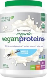 Genuine Health Fermented Organic Vegan Protein - Vanilla - Powder Mixes Well into Protein Shakes - Vegan, Sugar Free, Gluten Free, USDA Organic, Non GMO Project Verified - 900g - 30 Servings - Image 2