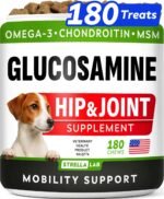Glucosamine Treats for Dogs - Joint Supplement w/Omega-3 Fish Oil - Chondroitin, MSM - Advanced Mobility Chews - Hip & Joint - Chicken - 180 Ct - Made in USA - Image 2