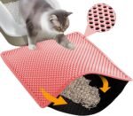 HCY&WLD Cat Litter Mat, Honeycomb Double Layer Cat Litter Trapping Mat, Waterproof Urine Proof Non-Slip, Scatter Control, Less Waste, Easier to Clean (Pink, 30" X 22") - Image 2