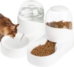 Hacaroa 2 Pack Automatic Cat Feeder and Water Dispenser, 2 L Gravity Pet Food Feeder and Waterer Set, Self Feeding Dog Bowl for Small Pets, Puppy, Kitten, 100% BPA-Free, Easily Clean, White - Image 2