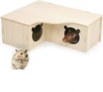 Hamster Maze,Hamster Toys Hamster House Multi Chamber Hideout Wooden Hamster Houses Activity Hamster Burrow Large Exercise Hamster Playground with Bridge for Syrian Hamster Gerbil(3-Chamber-Room) - Image 2