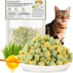 HavenJanny Freezed-Dried Cat Grass Treats, Catgrass Egg Yolk Duo Bites, Cat Dental Treats for Hairball Control and Healthy Coat, Cats Teething Stick (60g, EggYolk) - Image 2