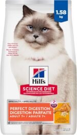 Hill's Science Diet Adult 7+ Perfect Digestion Chicken, Barley & Whole Oats Recipe Dry Cat Food 1.58 kg Bag - Image 2
