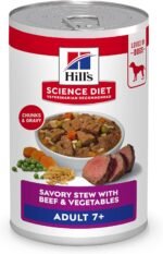 Hill's Science Diet Adult 7+, Senior Adult 7+ Premium Nutrition, Wet Dog Food, Beef & Vegetables Stew, 12.8 oz Can, Case of 12 - Image 2