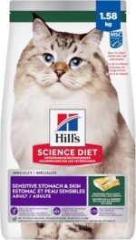 Hill's Science Diet Adult Sensitive Stomach & Skin Pollock Meal & Barley Recipe Dry Cat Food 1.58 kg Bag - Image 2