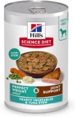 Hill's Science Diet Perfect Weight, Adult 1-6, Weight Management Support, Wet Dog Food, Tuna & Vegetables Stew, 12.5 oz Can, Case of 12 - Image 2