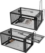 Humane Rat Trap Cage - Reusable Live Animal Traps for Indoor & Outdoor Use - Effective for Mice, Voles, Chipmunks - Safe & Easy Set Rodent Trap - Image 2
