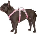 Huntboo Escape Proof Dog Harness, Escape Artist Harness, Fully Reflective Harness with Padded Handle, Breathable,Durable, Adjustable Vest for Medium Dogs Walking, Training, and Running Gear (Pink,M) - Image 2