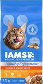 IAMS Proactive Health Healthy Enjoyment Adult Dry Cat Food – Chicken & Salmon – 2.72KG (5.9LB) Bag - Image 2