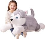 IKASA Giant Husky Stuffed Animal Plush Toy,Large Dog Puppy Cute Jumbo Soft Toys,Huge Big Size Plushy Fluffy Fat Oversized Plushie,Gifts for Kids Girls Boys Girlfriend Children (30 inches, Gray) - Image 2