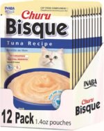 INABA Churu Bisque for Cats, Creamy Lickable Purée Side Dish with Vitamin E, 39 Grams per Pouch, 12 Pouches, Tuna Recipe - Image 2