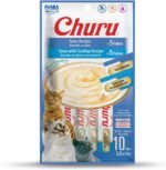 INABA Churu Cat Treats, Grain-Free, Lickable, Squeezable Creamy Purée Cat Treat/Topper with Vitamin E & Taurine, 0.5 Ounces Each Tube, 10 Tubes Total/Two Flavors, Tuna Variety - Image 2