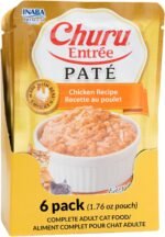 INABA Churu Entrée Pate for Cats, High Moisture, Prebiotic Wet Cat Food, 49 Grams per Pouch, 6 Pouches, Chicken Recipe - Image 2