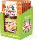 INABA Churu Fun Bites for Cats, Soft & Chewy Cat Treats with Taurine, 11g Each Tetra, 18 Tetras (3 per Bag), Chicken Recipe - Image 2