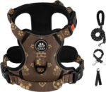 IVY&LANE No Pull Dog Harness with Leash Set, Reflective No Choke Pet Vest,Adjustable Oxford Dog Vest Harness with Easy Control Handle for Medium Dogs (Dark Brown,M) - Image 2