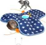 Interactive Cat Toy Rechargeable, Cat Exercise Toys for Indoor Bored Adult Cats, Hide and Seek Toy with Motion Activated, Moving Feather, Chirping - Image 2
