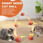 Interactive Cat Toy for Indoor Cats, Two Speed Smart Automatic Cat Toy Moving Ball with Tail, Rechargeable Motion Activated Cat Toys for Bored Indoor Adult Cats (Adapter Not Included) - Image 2
