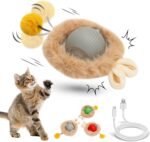Interactive Cat Toys Ball - Fluffy Mouse-Like Design with 3 Modes, Smart Obstacle Avoidance & Type-C Charging, Rechargeable Cat Ball Toy for Indoor (Fluffy (Gray)) - Image 2