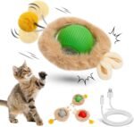 Interactive Cat Toys Ball - Fluffy Mouse-Like Design with 3 Modes, Smart Obstacle Avoidance & Type-C Charging, Rechargeable Cat Ball Toy for Indoor (Fluffy (Green)) - Image 2