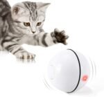 Interactive Cat Toys Ball with LED Light, 360 Degree Self Auto Rotating Smart Ball, USB Rechargeable Spinning Cat Ball Toy,Stimulate Hunting Instinct Kitten Funny Chaser Roller Pet Toy - Image 2