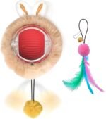 Interactive Cat Toys, Smart Silicone Automatic Rolling Ball with Tail for Cat, Puppy, Fuzzy Kitten Balls with Light - Image 2