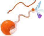 Interactive Cat Toys for Indoor Cats,Chirping Cat Ball Toy with 2 Replaceable Tails,Rechargeable Cat Toys for Bored Indoor Adult Cats and Kittens,Motion Activated Cat Toys Interactive(Orange) - Image 2