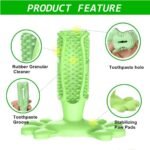 Interactive Dog Chew Tooth Brush,Dog Toothbrush Chew Toy,Dog Toothbrush Stick,Pet Molar Tooth Cleaning Brush Bone Stick Dog Chew Toys with 2 Fingerbrush for Small Medium Puppies (Lake Blue, Large) - Image 2