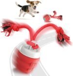 Interactive Dog Toys – Dog Balls for Small Dogs, Dog Toy for Boredom, Active Rolling Ball with Tail for Dogs, Rechargeable Moving Dog Ball for Puppies and Pet (Red) - Image 2