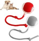 Interactive Rolling Dog Ball - Upgraded Self Rolling Dog Ball Interactive Automatic Cat Toys Self Moving Pet Toys, 360° Smart Automatic Rolling Ball Toy Electric Balls for Dog/Cat (Red+Grey) - Image 2