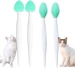 JGocot Cat Black Chin Cleaning Brush Black Seed Comb Acne Tool kit Soft Silicone Cat Grooming Scraper Exfoliating Double-Sided - Image 2