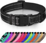 Joytale Reflective Dog Collar, Soft Neoprene Padded, Metal D-Ring, Nylon Pet Collar Adjustable for Small Dogs, Black, S - Image 2
