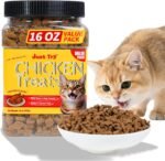 Just Try 16 OZ Cat Treats for Indoor Cats, High Protein Low-Calorie Cat Snacks, Healthy Crunchy Treats, Grain Free Natural Chicken Flavor - Image 2