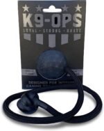 K9 Ops Dog Ball on a Rope Tug Toy - Rubber Fetch Training Reward - Large Dogs Durable Indestructible Chewers Pitbull Dobermann Rottweiler Shepherd (Coal Black - Black Rope) - Image 2