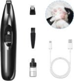 KIKETECH LED Dog Paw Trimmer - Cordless, Low Noise Clippers Professional Grooming Kit, USB Rechargeable for Pet, Small Area Hair Around Face, Paws, Eyes, Ears, Rump, GlossyBlack - Image 2