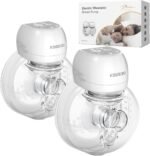 KISSBOBO Hands Free Breast Pump Double 1508, Wearable Electric Breast Pump Strong Suction, 3 Modes 9 Levels,Low Noise, with 21mm/24mm Flanges(White, 2 Pack) - Image 2